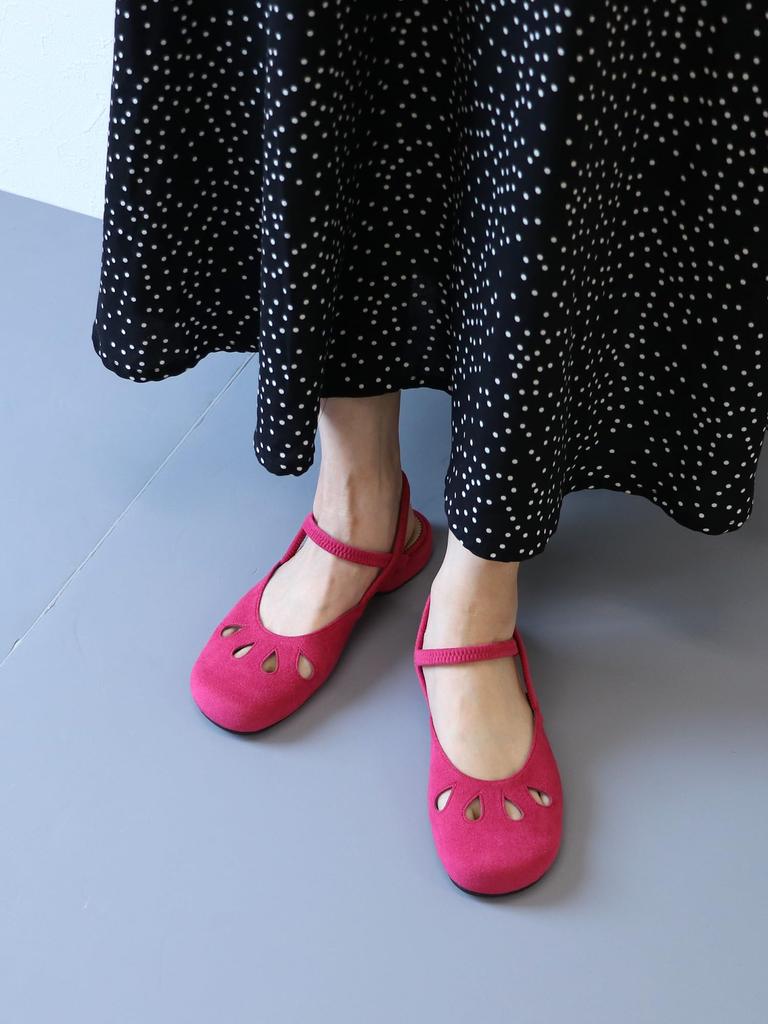 Crawl Varie Washable Double Strap Sandals for 3E Relaxed Wide Dot Light Size Women, Casual, Width, Fit, Instep, No. 529203, Gray, 23.5cm