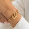 Metal Style Knot Bracelet Punk Hip Hop Geometry Bracelet Gold Simple High End Bracelet Female