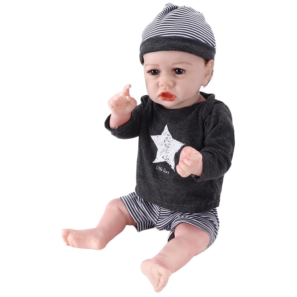 Reborn Boy Doll Lifelike Vinyl Safe Weighted 22 Inch Newborn Baby Doll for 3 Years Old Above