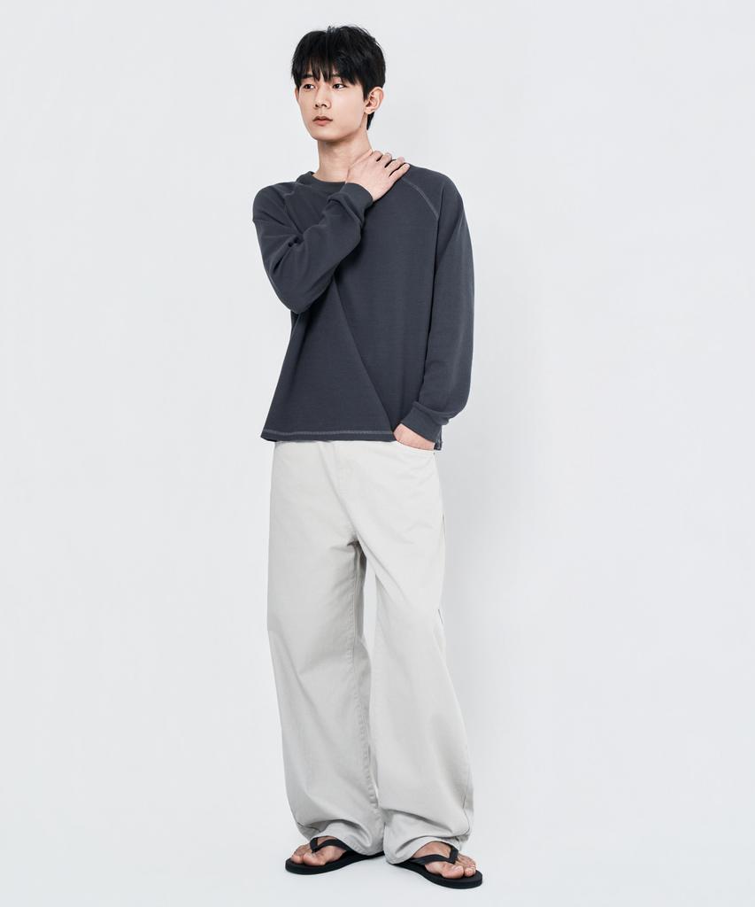 WAAR M293 Chino Wide Cotton Pants_Light Gray