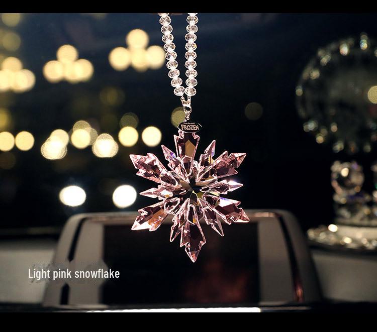Goddess Style Crystal Snowflake Car Mirror Pendant - High-End Interior Ornament