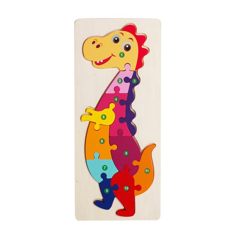 Мультяшное животное 3D деревянный пазл Детские игрушки Монтессо для малышей Раннее обучение Познание Образовательная игрушка-пазл