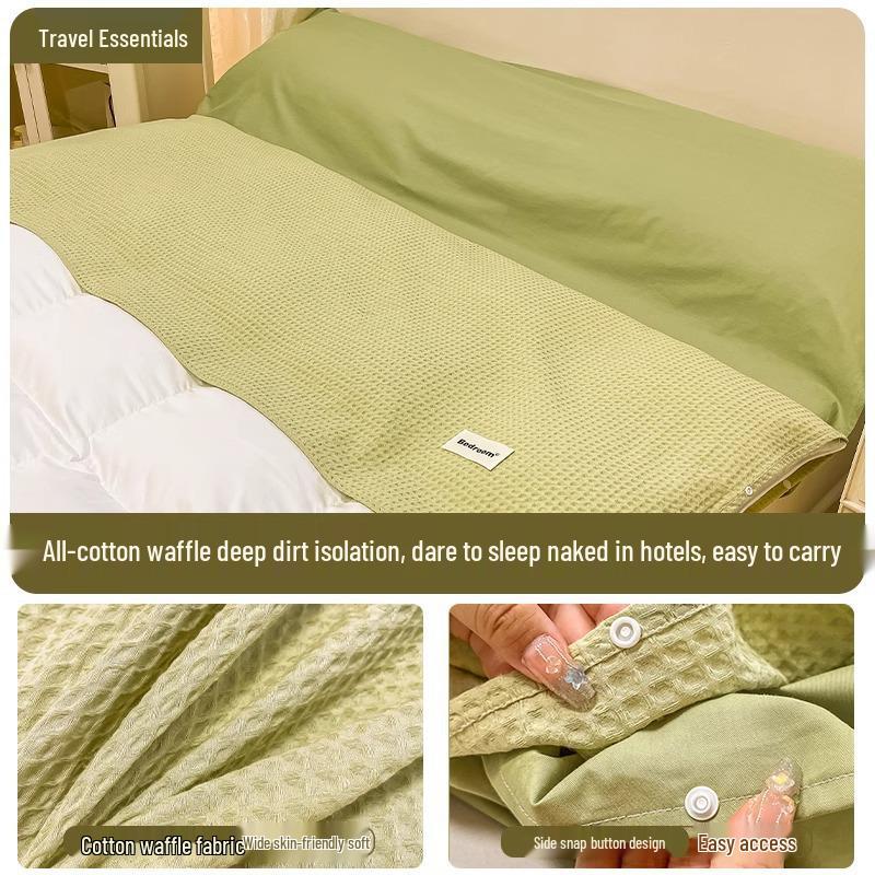 Набор из 3 предметов: Хлопковый дорожный спальный мешок и пододеяльник - Портативный, Защищающий от грязи, для деловых поездок