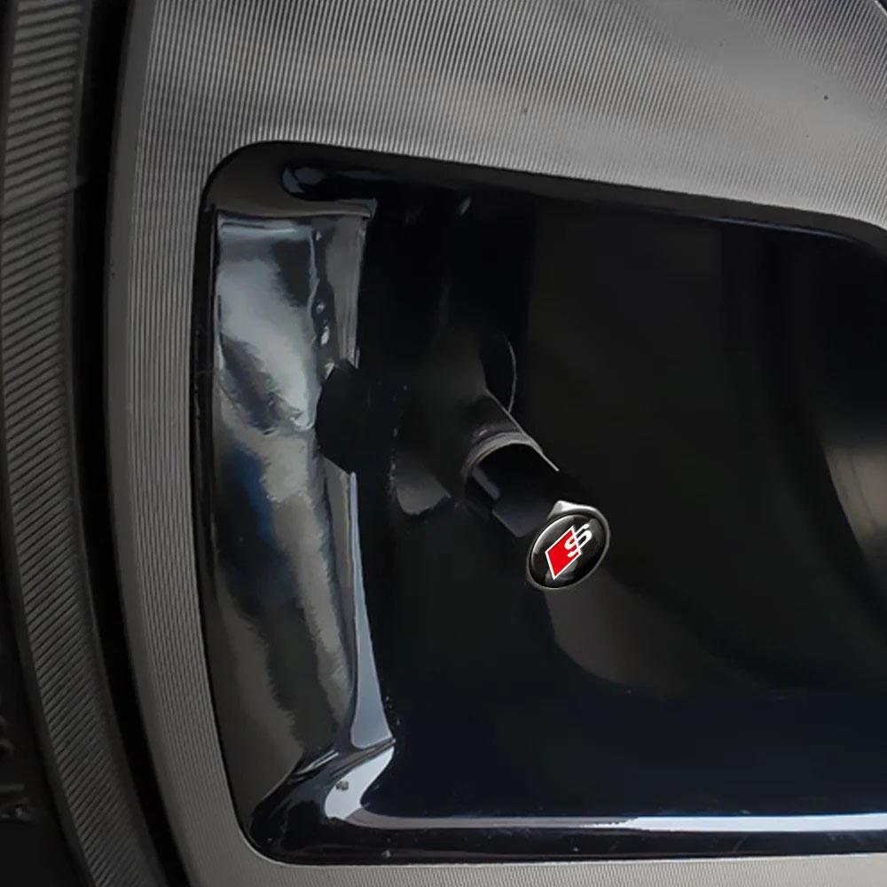 4 шт. S Спортивный Логотип Колпачки Клапанов Колес Автомобиля Покрышки Чехол Аксессуары Для Audi A6 C7 A7 Q3 Q5 Q7 S3 RS6 RS7 A1 A2 A3 A4 B8 8P B9 8V A5