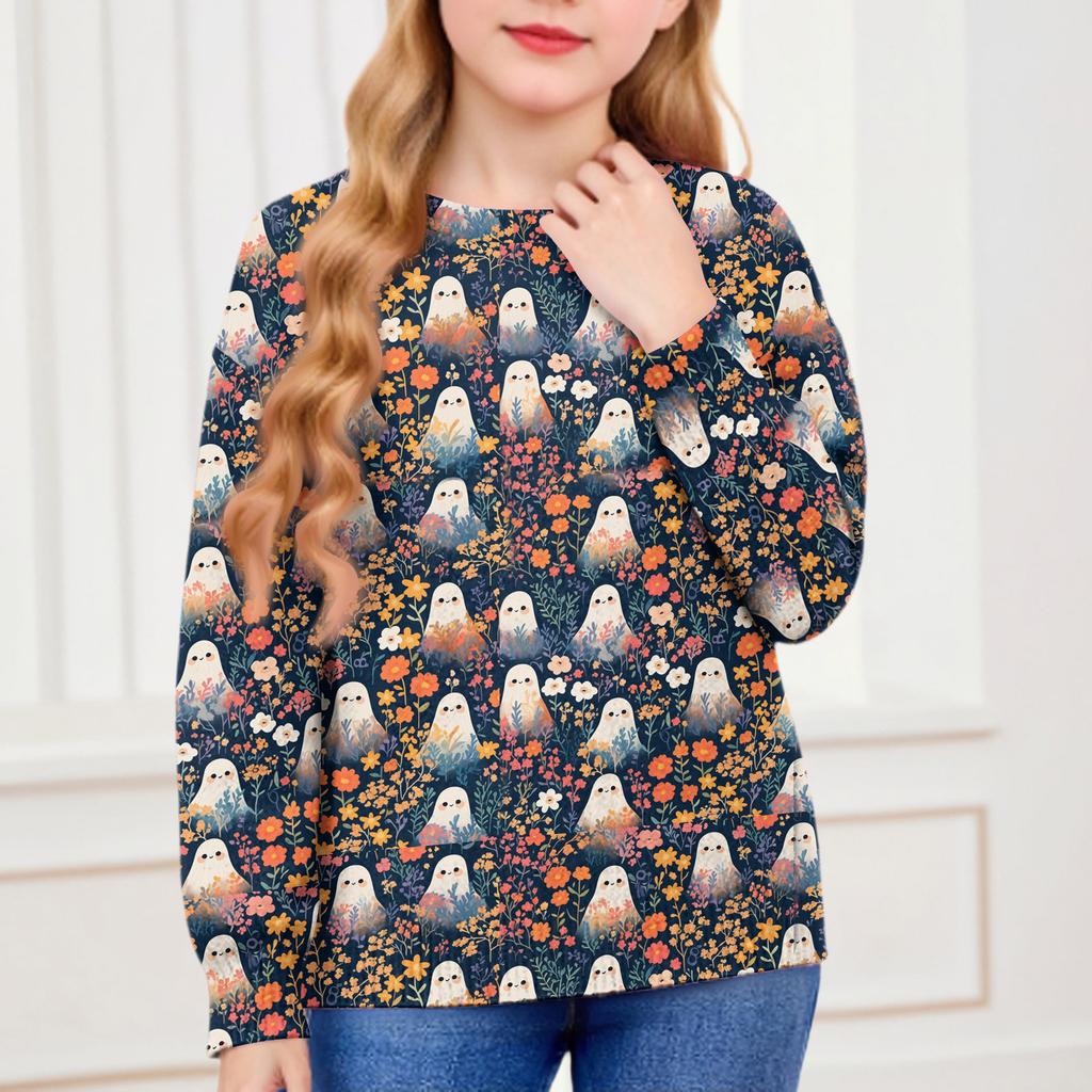 Толстовки на Хэллоуин для детей, мальчиков и девочек, вязаный свитер, милая рубашка, осенние пуловеры с круглым вырезом