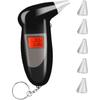 Portable Digital Breathalyzer With 5 Mouthpieces Black