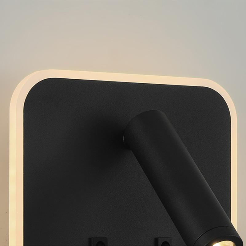 Creative Base Switches Small Wall Lamp With USB Type-C Charging Port Living Room Bedroom Bedside Rotatable Reading Light 10W+3W