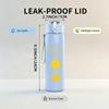 1PC Multi Sun Repeat Pattern 750ml Color Plastic Sports Water Bottle Leakproof Flip Straw Lid Suitable for Sports Office Home Use