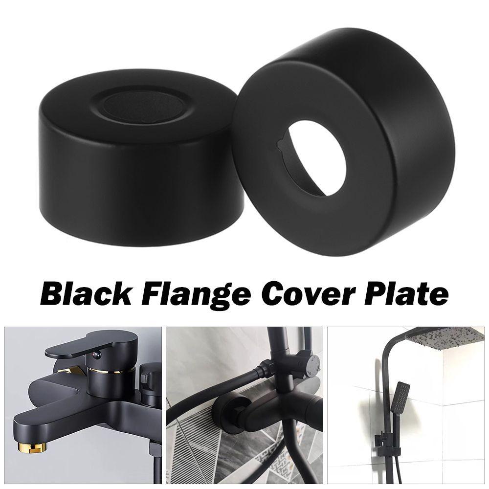 Black Faucet Decorative Cover Chrome Finish Wall Flange Cover New Trim Cover