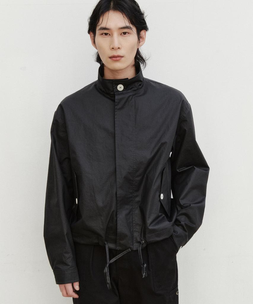Density Coated Cotton Blouson_Black