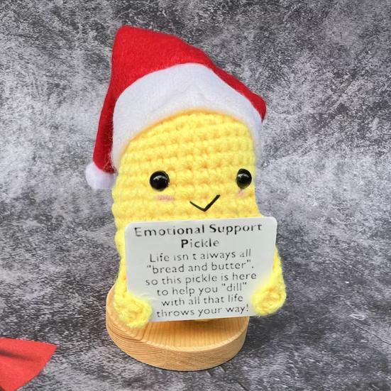Плюшевая игрушка «Маринованный огурец для эмоциональной поддержки», ручная работа, супермягкая, очаровательный внешний вид, ручное плетение
