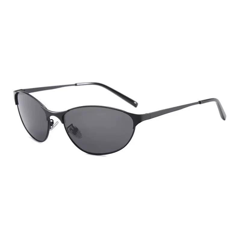Hot girl sunglasses UV protection curved high-end trendy sunglasses suitable for street photography