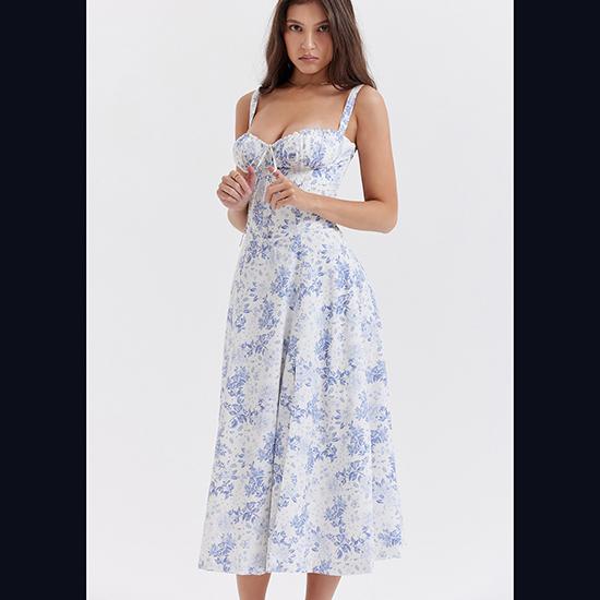 Summer Temperament, Solid Color, Fashionable, High-quality Suspender Dress, Medium Length Dress for Women