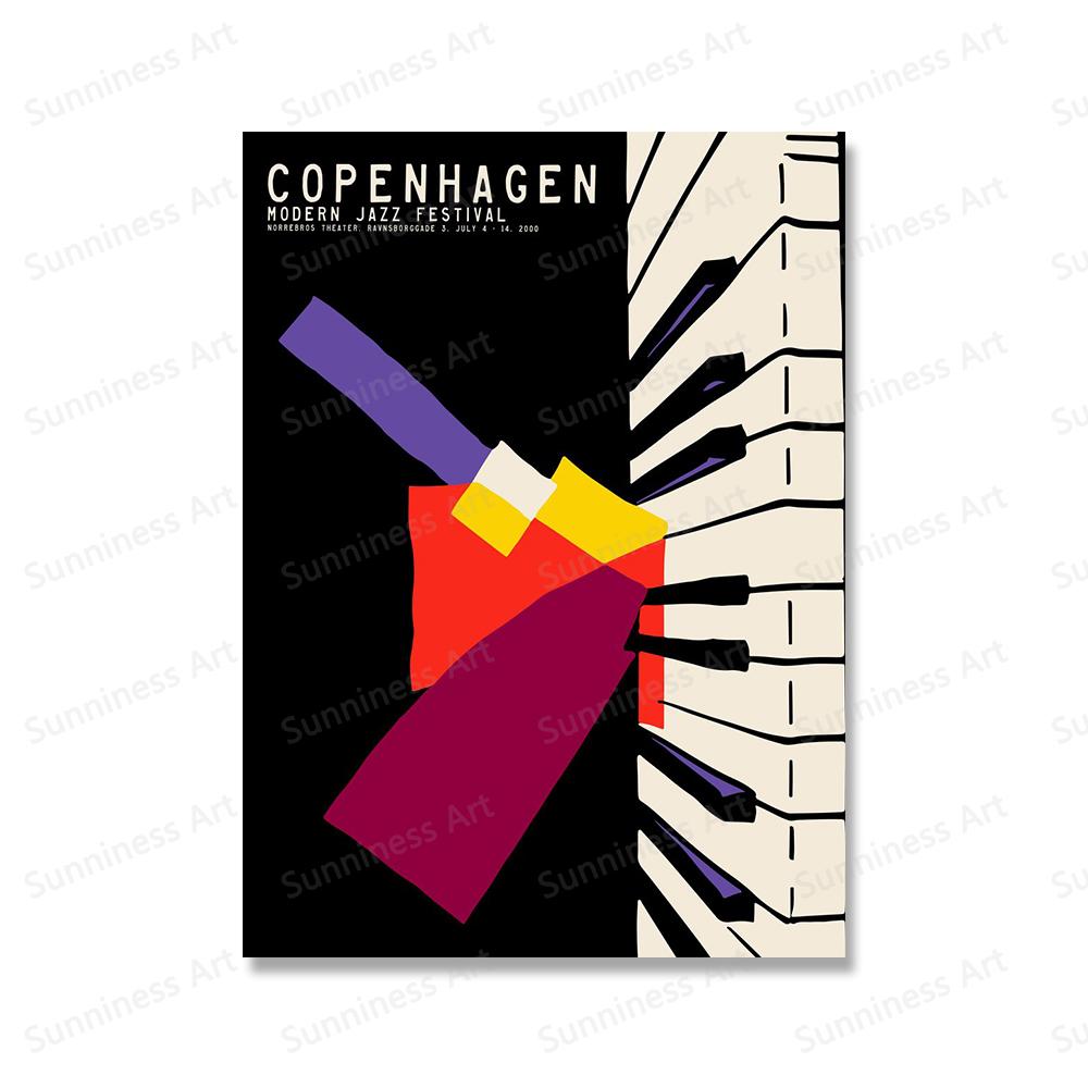 Abstract New Orleans Jazz Festival Black Cat Art Canvas Painting Nordic Posters And Prints Wall Pictures For Living Room Decor