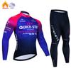 QUICK STEP Теплый зимний термофлисовый комплект веломайки для мужчин для езды на открытом воздухе на горном велосипеде Ropa Ciclismo Bib Pants Set Велосипедная одежда