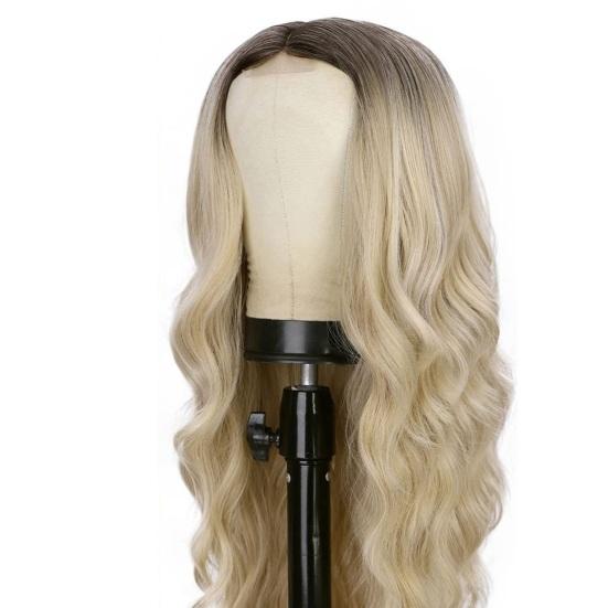 Women Wig High Temperature Wire Curly Long Wig Fashionable Natural Look Lady Gradient Hair Wig for Dress Up