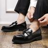 Модные мужские туфли из кожи на толстой подошве Модный минималистский дизайн Повседневные туфли для отдыха на природе Деловые туфли для вечеринок Обувь, увеличивающая рост