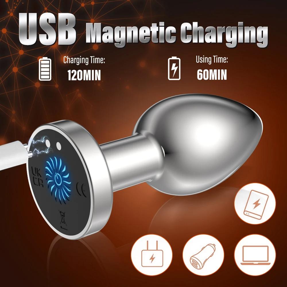 Беспроводной вибратор Женский металлический анальный плаг Беспроводной пульт дистанционного управления Мужской массажер простаты Товары для взрослых Анальная мастурбация Взрослые Секс-игрушки