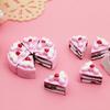 10Pcs DollHouse Cakes DIY Miniature Artificial Fake Food Triangle Cake Resin Ornament Kitchen Accessories