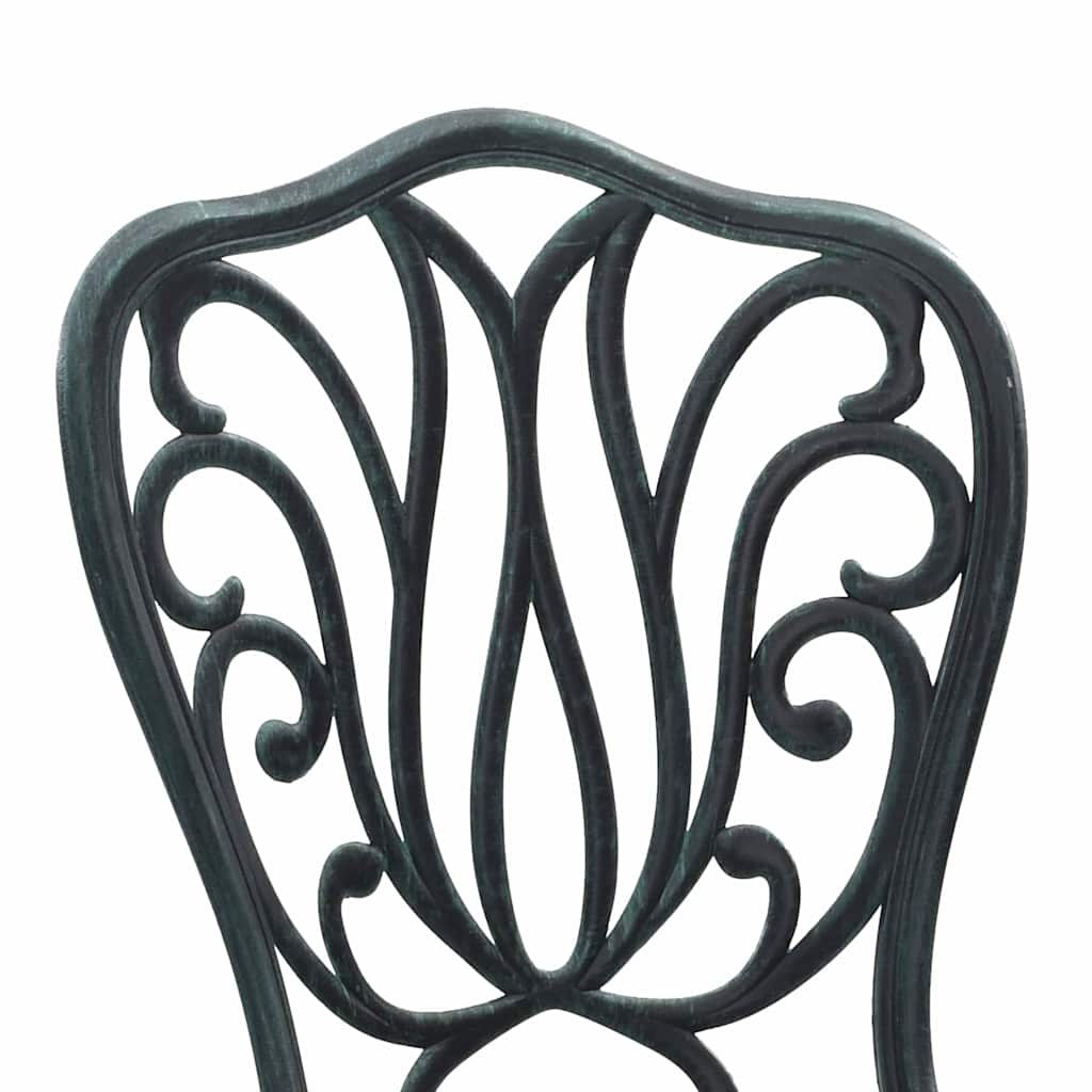 Garden Bistro Set 3 pcs Green Aluminum