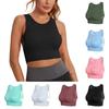 Women's Solid Color Fitness Yoga Running Vest Mesh Back Sports Underwear