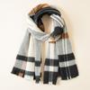 Autumn and Winter Plaid Color Matching Scarf, Trendy and Warm, Simple and Fashionable Korean Version of Literary and Warm Scarf