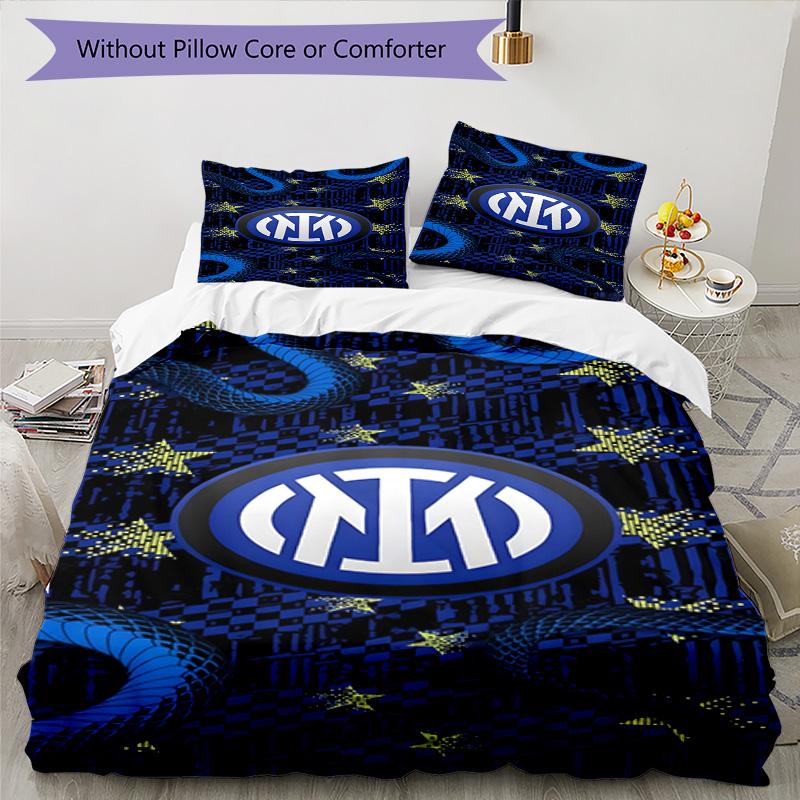 F.C. Internazionale Milano Printed Pattern Duvet Cover Set – includes 1 duvet cover and 2 matching pillowcases Bedroom decor Christmas gifts