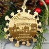 Christmas Pendant Wooden 2021 Epidemic Pendant Christmas Tree Hanging Ornament Decoration