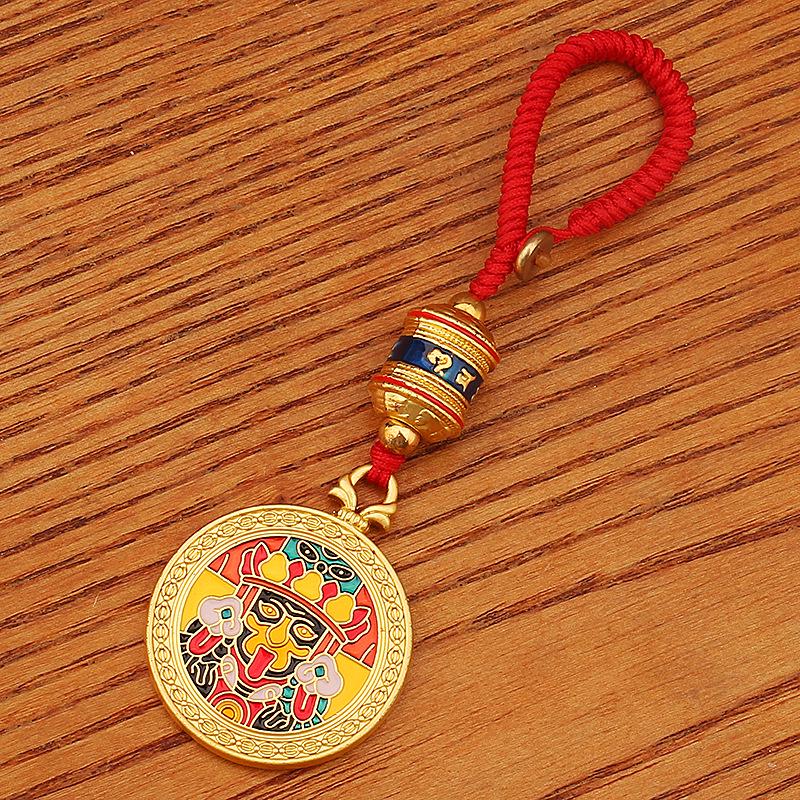 Подвеска из золотого песка Закирам: Привлекайте Богатство, Обеспечьте Мир и Счастье, Включает Карту Фу, Идеально в качестве Аксессуара для Сумки или Брелока для Ключей Автомобиля.