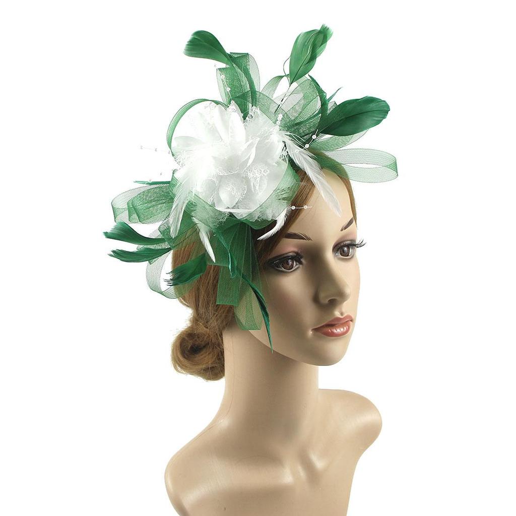 Large Wedding Feather Hair Fascinator On Headband Ladies Day Royal Ascot Races Aliceband Net