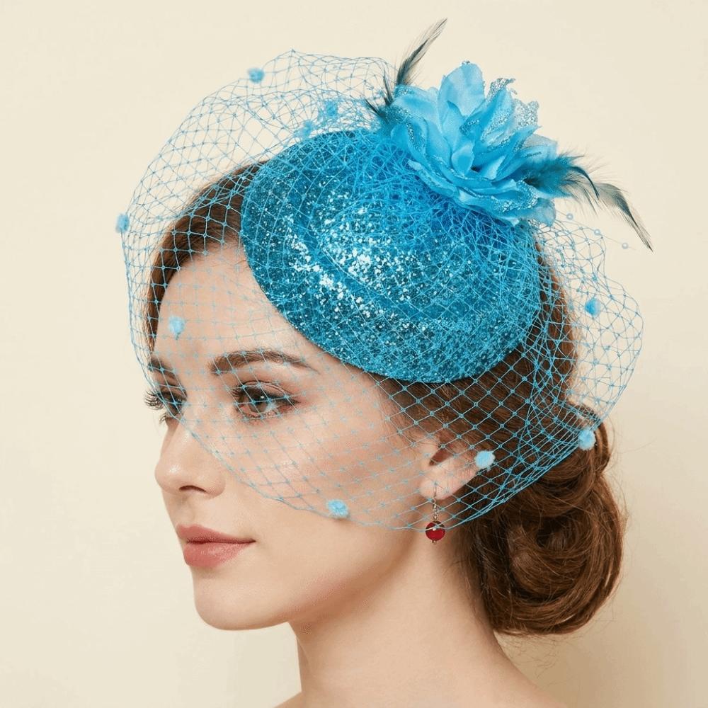 Solid Color Bridal Headdress Wave Point Hair Clip Hat Exquisite Small Top Hat Tiaras