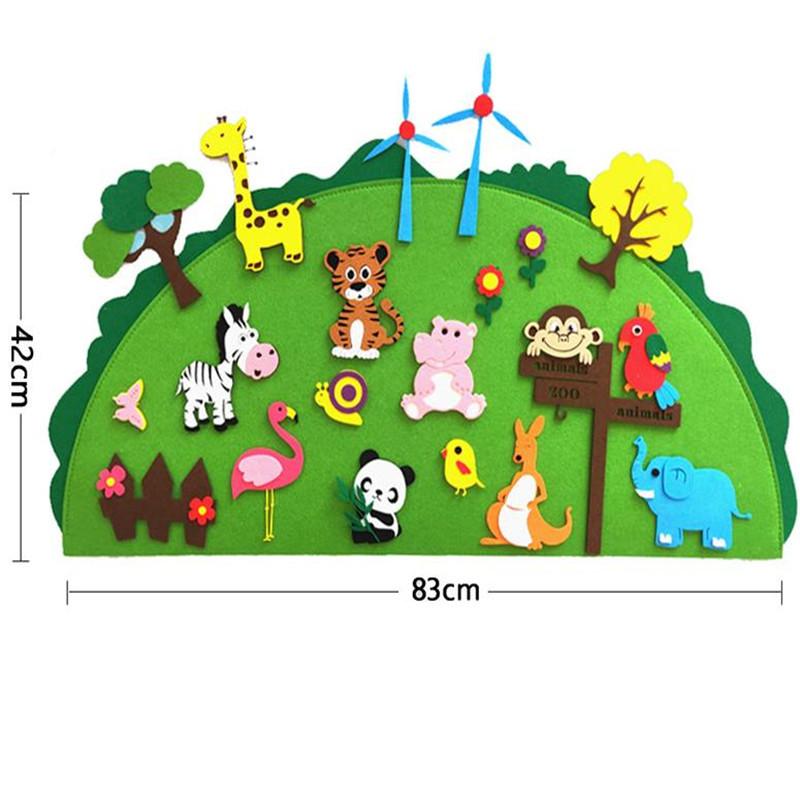 Montessori Felt Animal Jigsaw Toy Christmas Tree Sea Animal Baby DIY Material Paste Handmade Game Educational Toys For Children