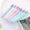 10pcs Creative Macaron 6-color Ballpoint Pen Solid Color Click Pen Multi-color Oil Pen Color Accounting Pen