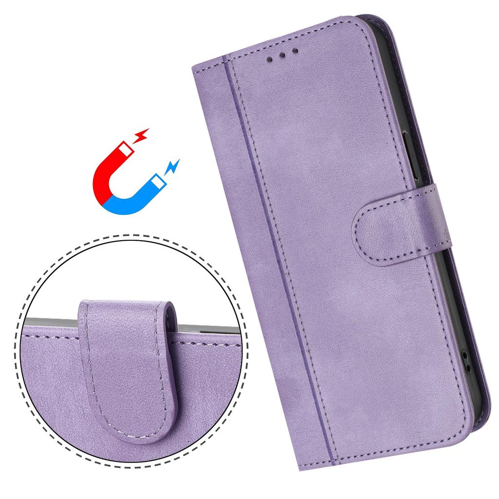 Wallet Case for Poco X8 Pro Max 5G - Leather/PU, Purple, With Lanyard