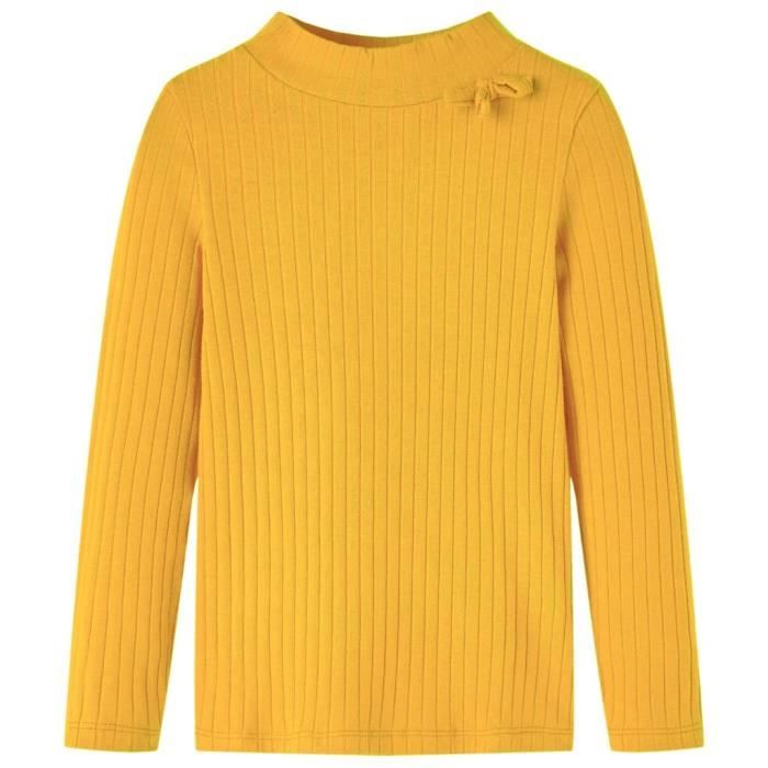 Children's Long-sleeved Ribbed Knit T-shirt 4 Colors and 5 Sizes Available