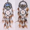 Wolf Pattern Indian Dream Catcher Creative Wall Decoration Handmade Dream Catcher Retro Feather Ornament Home Hanging Decoration
