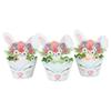 12Pack Cartoon Bunny Cupcake Wrappers Cake Topper Rabbit Egg Easter Party Decoration Kids Birthday Dessert Baking Decor Supplies