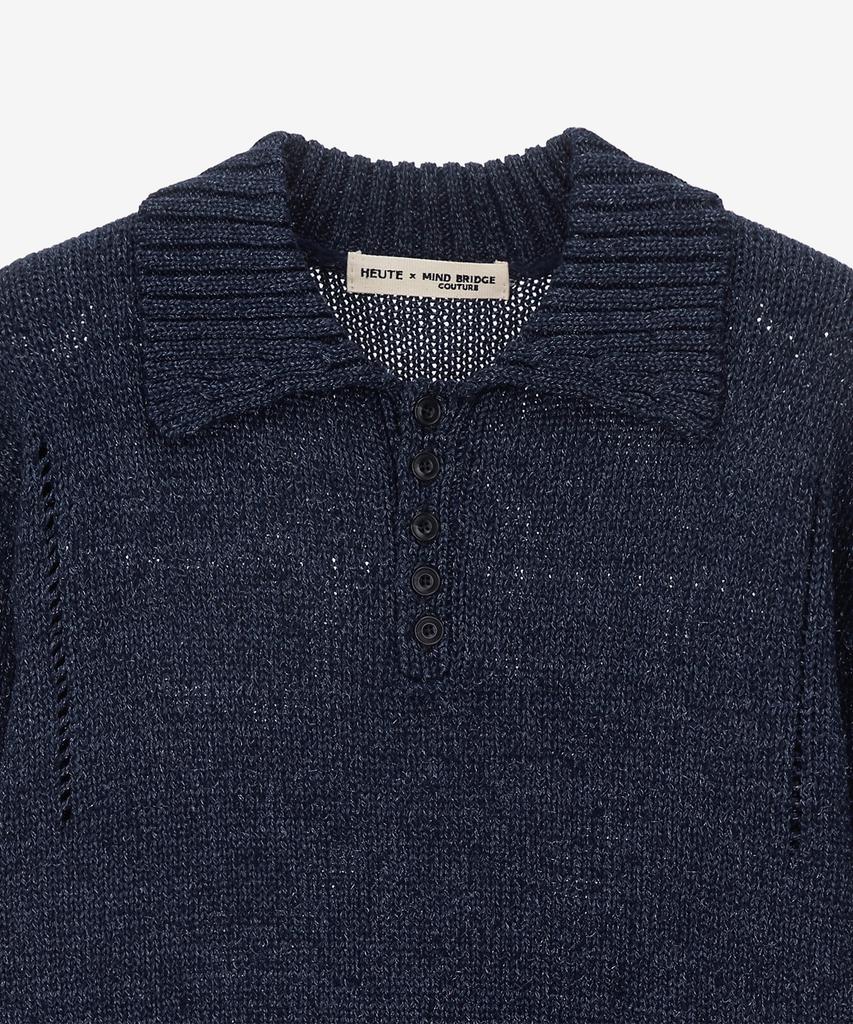 MINDBRIDGE [Hoite] Wool Blend Glitter Collar Semi-Oversized Knit