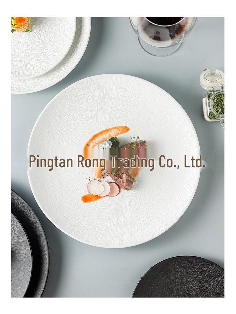 Европейская керамическая посуда: Тарелка для стейка и пасты с креативной текстурой