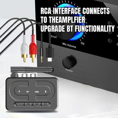 Bluetooth 6.0 Аудиоприемник RCA 3,5 мм AUX разъем Стерео Музыка Беспроводной Адаптер Поддержка Воспроизведения с U-диска Для Настольного Динамика Усилителя