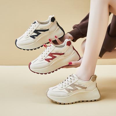 Кроссовки Dad Shoes на толстой платформе для женщин, повседневные кроссовки для бега из искусственной кожи, женские удобные дышащие нескользящие рабочие теннисные кроссовки со шнуровкой