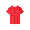 Training Series Round Neck Soft Comfortable Straight Casual Sports Knit Short Sleeve T-Shirt Women Tops Classic-Red 162427102-2