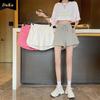 Wide-leg Sports Shorts Women's Gray Casual Pants Summer High-waisted Loose-fitting Running Pants