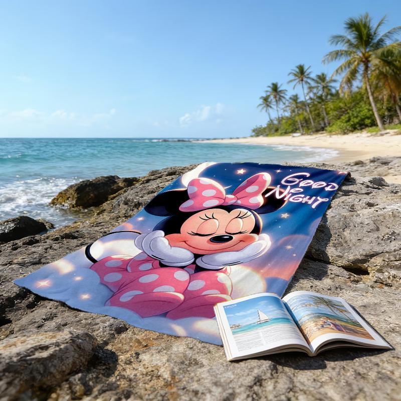 1pc M-Mouse Beach Towel, Beach and Seaside Swimming Pool Equipment, Fashion Pattern, Rectangular, Travel Essentials