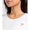 Gymshark Training Cotton Baby Tee White B4b3q Wb57