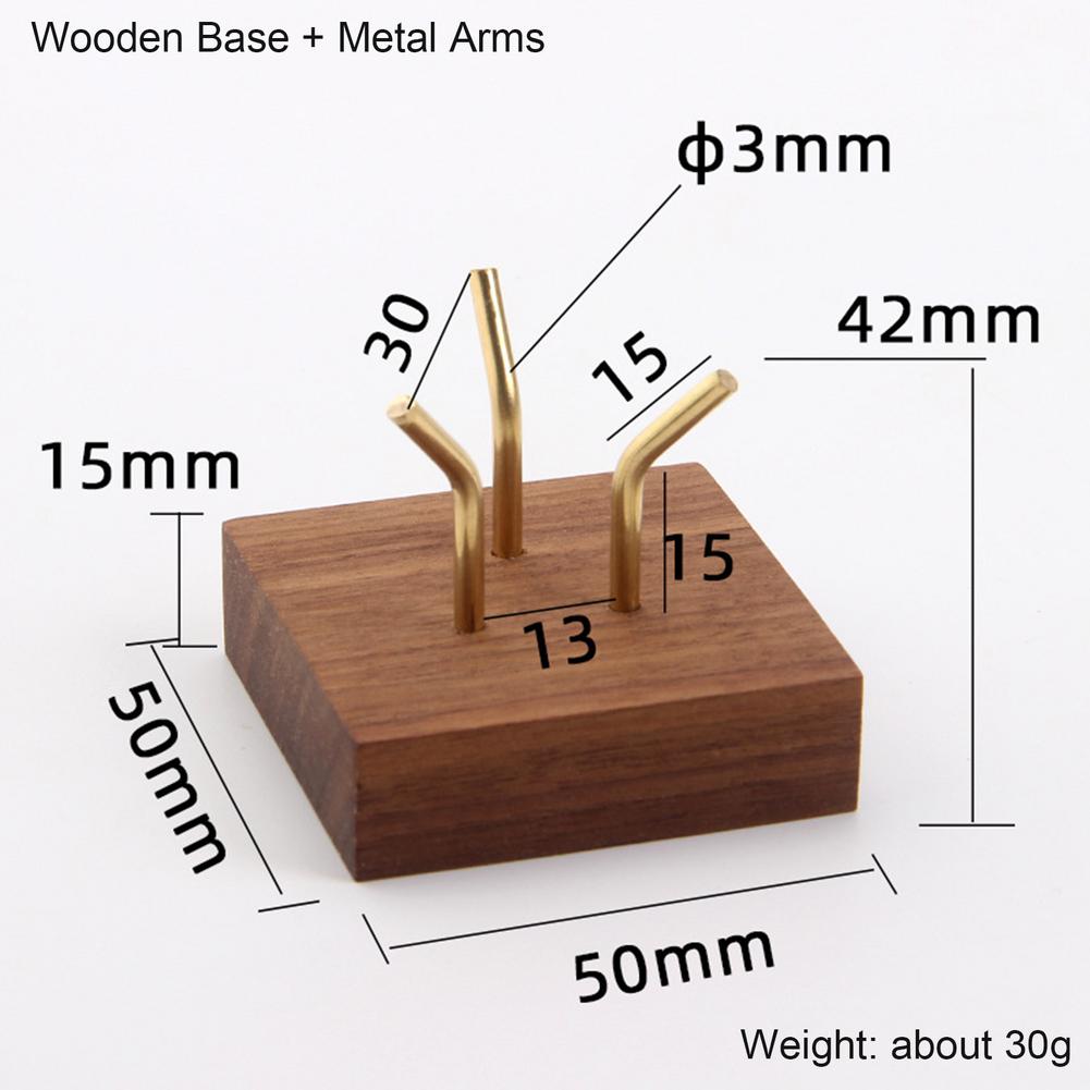 Подставка для дисплея с металлическими ручками, держатель для дисплея, деревянная основа для кристаллов, минералов, руд, агатов, камней для домашнего офиса, выставочного зала