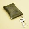 Unisex Leather Key Bag Keys Holder Multi Function 1Pc Zipper Keys Wallet Coin Purse Solid Color Waterproof Key Case
