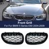2PCS Front Bumper Grills Racing Grill Diamond Kidney Grille For BMW E60 E61 550i 535i M5 04-09 Car Meteor Style