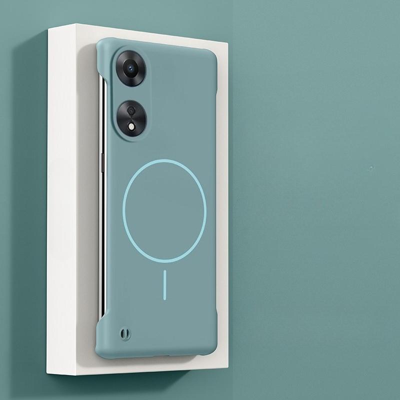 Ультратонкий безрамочный магнитный чехол для OPPO A1 A98 A58 4G A55 A54 A18 A38 A17 A17K Magsafe Жесткий ПК Матовый чехол-накладка Funda