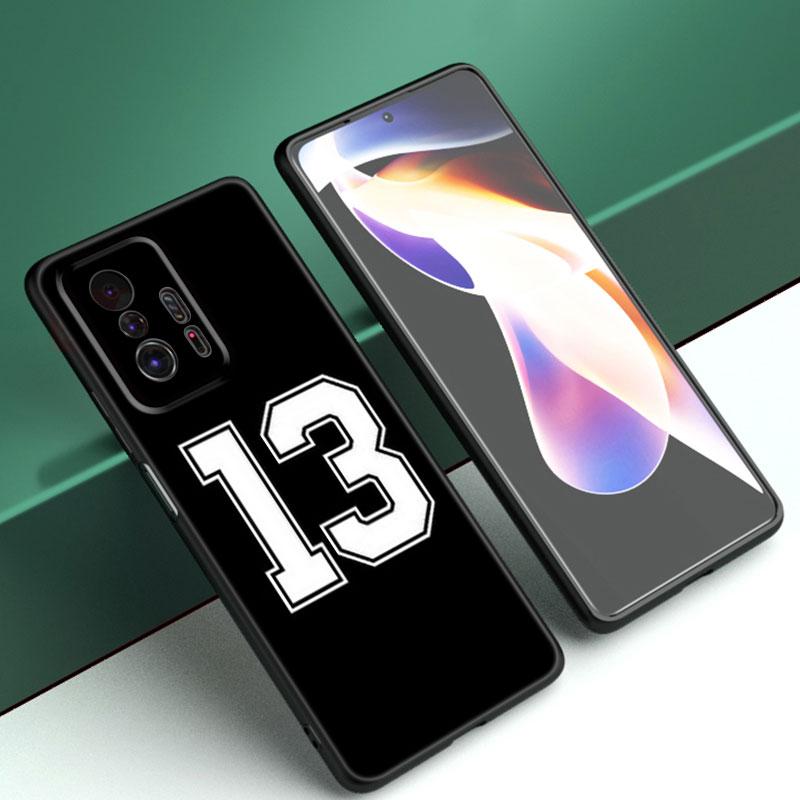 Чехол для телефона с футбольным баскетбольным номером для Xiaomi Mi A2 8 9 SE Note 10 10T 11 12 Lite 9T 11T 12S 12T Pro A3 6X 12X, черный чехол